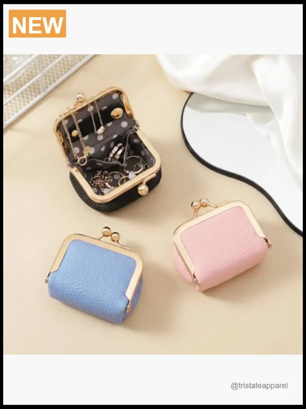 Genuine Leather Mini Jewelry Box Portable Vintage Ring Box Travel Coin Purse